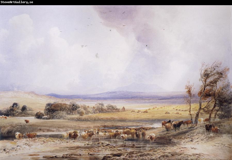 Peter Dewint View on the Lowther,with Cattle in the Water